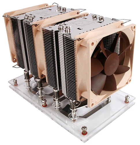 Noctua NH-U9DX Heatpipe CPU cooler, image showing top and base of cooler