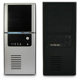 Image shows the AcoustiCase SoundMaster 360 in all black and black and silver.