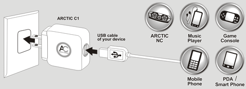 Diagram showing how to use the ARCTIC C1