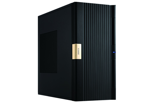 Image shows Gigabyte Cupio 6140 quiet PC Case with solid front door.