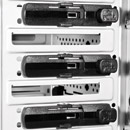 Tool free installation. Image shows the tool free chassis for easy installation.