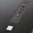 Multimedia ports on the Sumo 4112 case. Image shows i/o ports and power button.