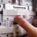 Tool free design for easy installation of components. Image shows the tool free design to allow easy installation.
