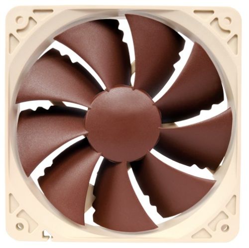 Image shows the Noctua NF-P12 PWM PC Fan Pressure-optimized Nine-Blade Design.