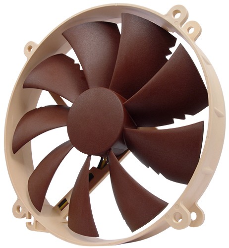 Image shows the Noctua NF-P14 FLX Fan for near silent and quiet home computers.