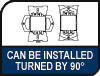 Can be turned by 90 degrees for optimal compatibility and positioning.