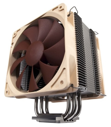 Image shows the Noctua U12P SE2 quiet CPU cooler front.