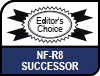 Image shows Succeeding the award-winning NF-R8 logo.