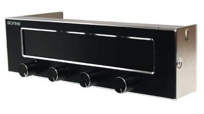 Scythe Kaze Master Ace Fan Controller black shell. Image shows the 5.25in black shell.