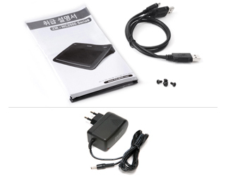 Zalman Notebook Cooler components. Image shows the components for the Zalman PWM Mate Fan Speed Controller.