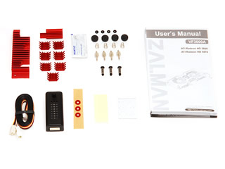 Image shows the components for the Zalman VF3000A VGA Cooler.
