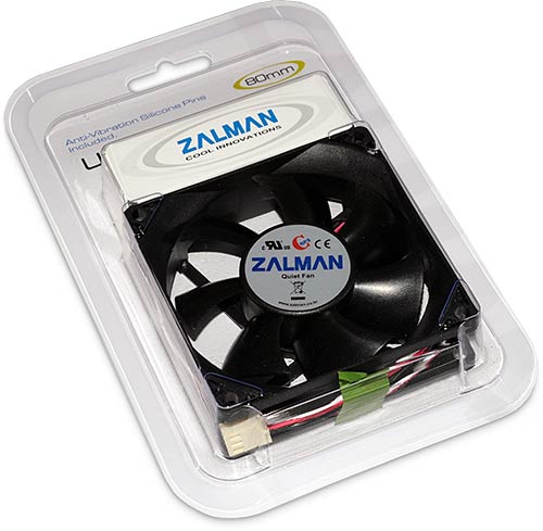 Image shows Zalman ZM-F1 Plus 80mm in retail packaging.