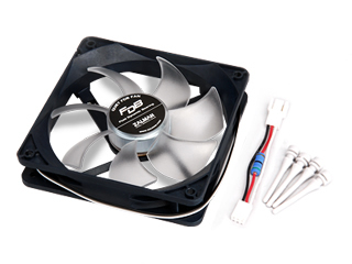 Components for the Zalman ZM-SF3 120mm. Image shows the Zalman ZM-SF3 120mm components.