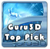 Image shows the Guru3D Top Pick Award.