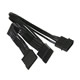 Image shows the NZXT CB 4-pin to 3 SATA premium cable SATA connectors.