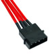 Image shows the NZXT CB 4-pin to 3 SATA premium cable SATA connectors.