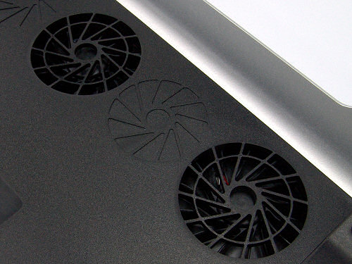 Underside view showing fans