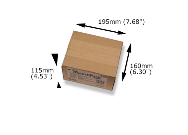AcoustiPack EXTRA Block Packaging. Image shows the AcoustiPack EXTRA Block package.