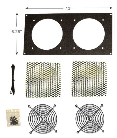 Image shows the Single hole fan bracket components.