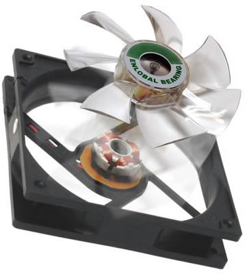 Enermax Marathon Enlobal 80mm. Image shows the Enermax Marathon Enlobal 80mm Case Fan