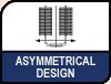 Assymetrical design for high compatibility Image shows the asymmetrical design.