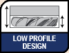 Noctua Stepped Inlet Design. Image shows Low Profile Design logo.
