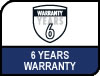 6 Years Warranty. 6 Years Warranty.