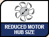 Noctua Reduced Motor Hub Size. Image shows Reduced Motor Hub Size logo.