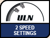 Image shows the ULN 2 speed setting logo.