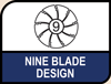 Pressure-optimized Nine-Blade Design. Image shows Pressure-optimized Nine-Blade Design Noctua.