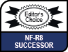 Succeeding the award-winning NF-R8. Image shows Succeeding the award-winning NF-R8 logo.