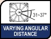 Noctua Varying Angular Distance and Vortex Control Notches. Image shows the Varying Angular Distance and Vortex Control Notches.
