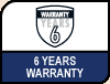 Image shows the 6 years warranty logo.