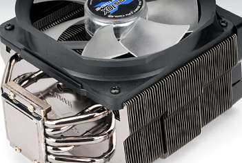 Quiet Zalman CNSP10X CPU cooler. Image shows the Zalman CNSP10X CPU cooler.
