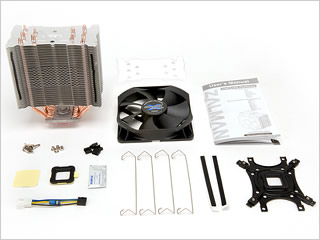 Image shows the Zalman CPU cooler components.