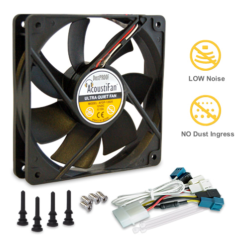 AcoustiFan DustPROOF Premium Quality Ultra Quiet Computer Fan - 120mm AFDP-12025B
