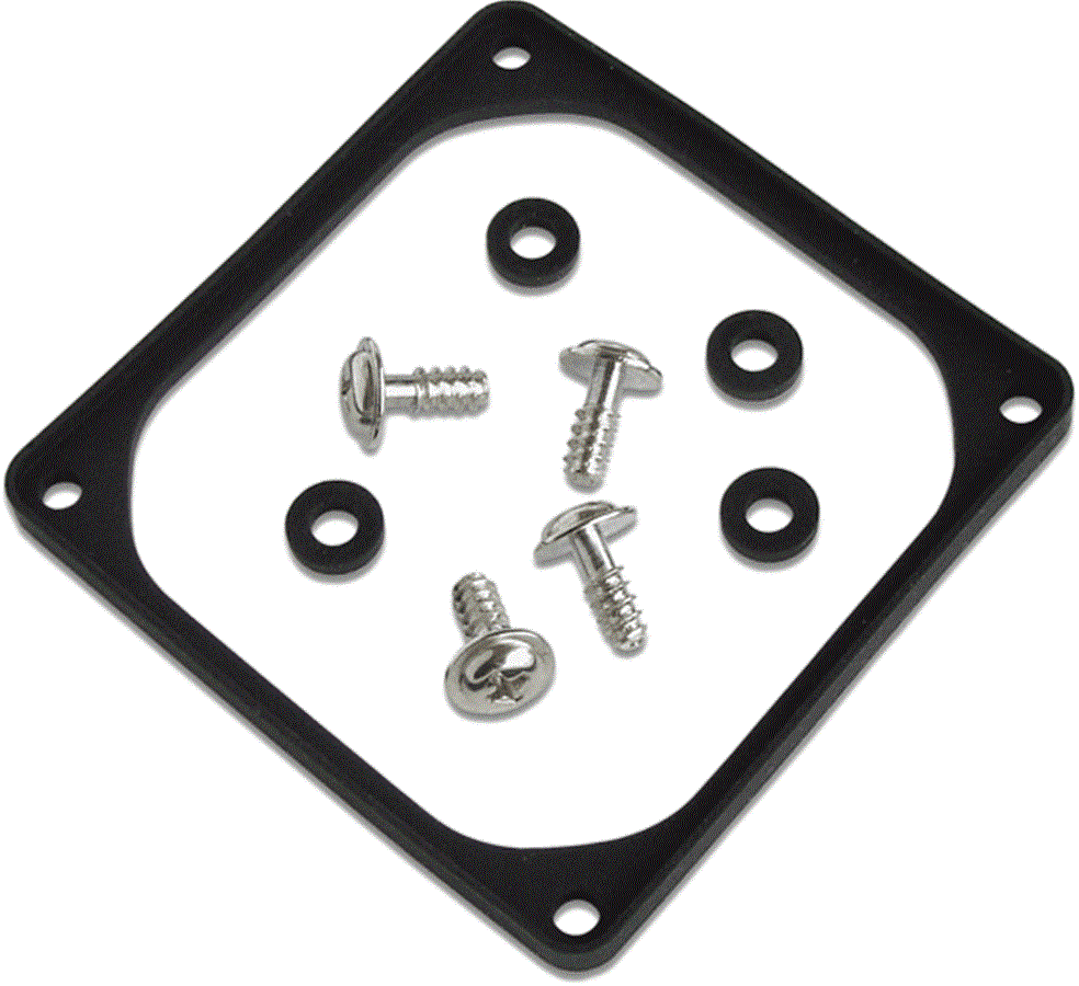 AcoustiFan Soft Silicone Anti-Vibration Fan Gasket for 120mm Case Fans (Black) AFG120B