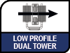 Low-profile tower design for better airflow efficiency.