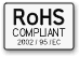 Image shows the RoHS compliant logo.