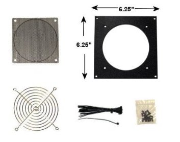 Image shows the Single hole fan bracket components.