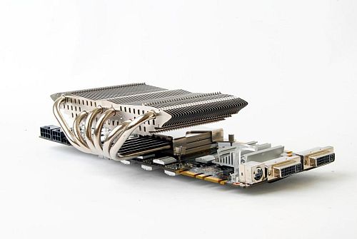 Thermalright ultra quiet heatsink shown installed on video card.